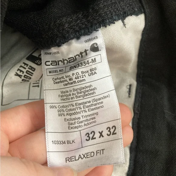 Carhartt Men's Rugged Flex Relaxed Fit Duck Double-Front Utility Work Pant Black - Picture 7 of 10